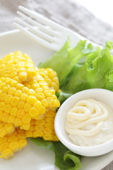 Boiled sweet corn for sald image