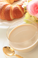 sugar croissant for breakfast image