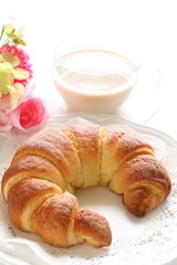 sugar croissant for breakfast image