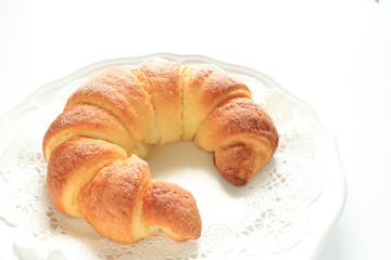 sugar croissant for breakfast image