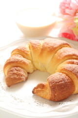sugar croissant for breakfast image