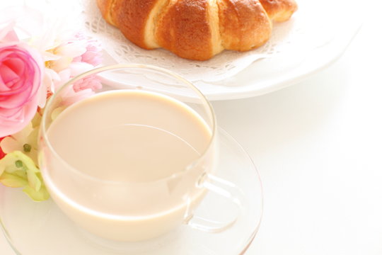 sugar croissant for breakfast image