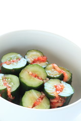 Korean food, cucumber and cabbage kimichi