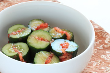 Korean food, cucumber and cabbage kimichi