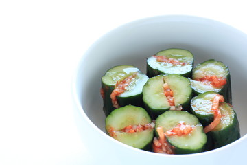 Korean food, cucumber and cabbage kimichi