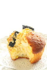Homemade pumpkin muffin for autumn food image