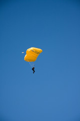 open parachute with blue sky