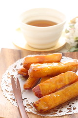 Japanese food, deep fried and candied  sweet potato 