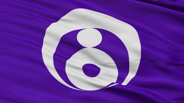 Ishinomaki close up flag, Miyagi prefecture, realistic animation seamless loop - 10 seconds long