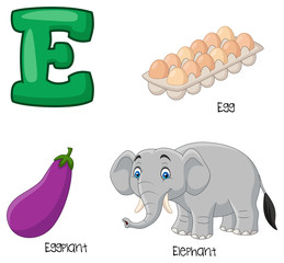 Illustration of E alphabet