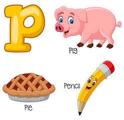 Illustration of P alphabet