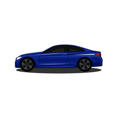 Fototapeta na wymiar sport blue car realistic vector illustration