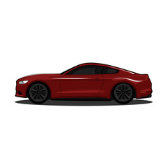 sports red car realistic vector illustration