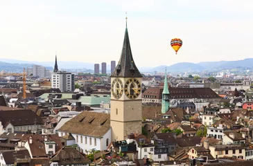 Deurstickers The aerial view of Zurich cityscape © Gary