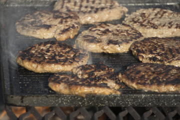 Cooking burgers