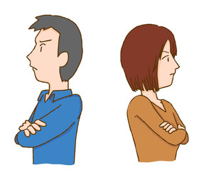 Fototapeta premium 夫婦ケンカのイラスト