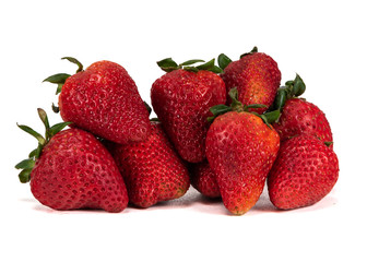 Large Bunch of Strawberries on White