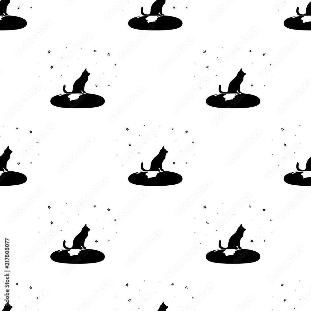 Poster the dog looks at the stars icon. element of stars icons for mobile concept and web apps. pattern rep
