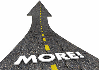 More Added Additional Increase Quantity Road Word 3d Illustration