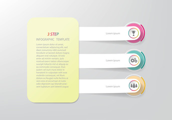 Timeline business infographic template with 3 options or step,can be used for workflow layout on a white background,Vector illustration design,eps10.