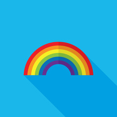 Rainbow Flat Long Shadow Icon