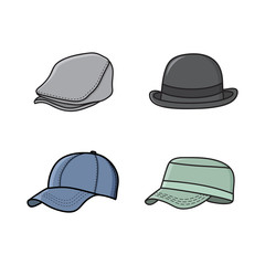 hat vector illustration, hat icon isolated on white background