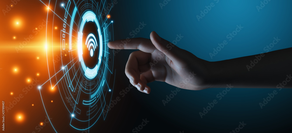 Poster wi fi wireless concept. free wifi network signal technology internet concept