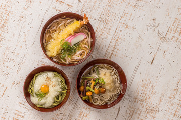典型的な日本そば　Japanese noodles(soba)