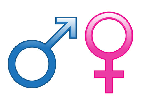 Male Female Glossy Symbols