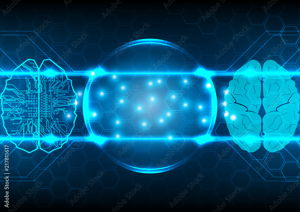 Poster abstract artificial intelligence concept background. technology web background. illustration vector 