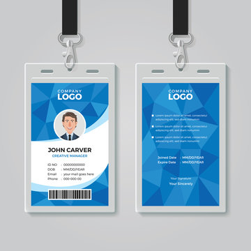 Blue Polygon Office ID Card Template