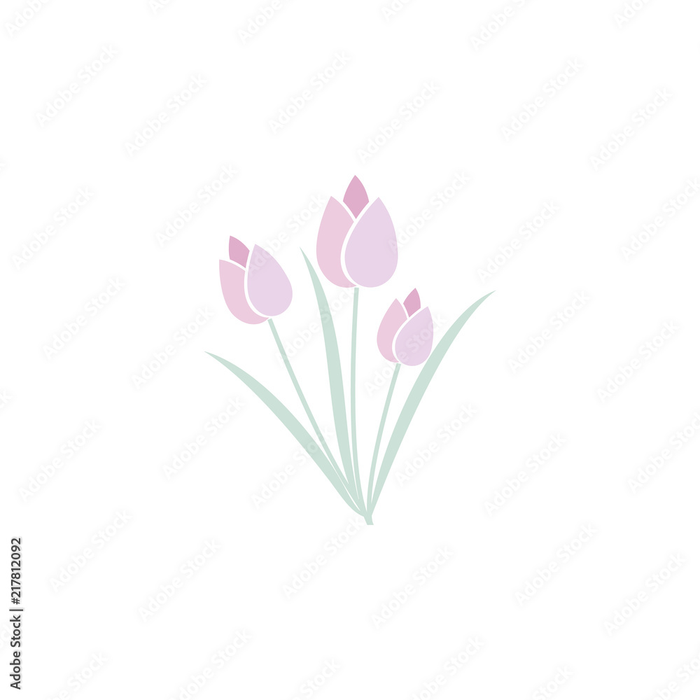 Poster tulips. element of flower for mobile concept and web apps. colored tulips can be used for web and mo