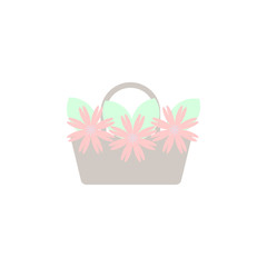 flowers in the basket. Element of flower for mobile concept and web apps. Colored flowers in the basket can be used for web and mobile