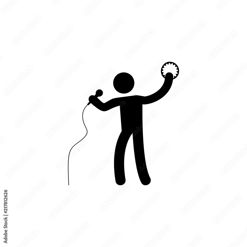 Poster singer icon. element of party icon for mobile concept and web apps. detailed singer icon can be used