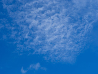 Blue sky with white clouds background.