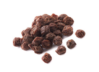 Organic prunes,dried plum,dried apricots on white background,with clipping path.