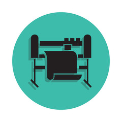machine tool icon. Element of printing house for mobile concept and web apps icon. Thin line icon with shadow in badge for website design and development, app development