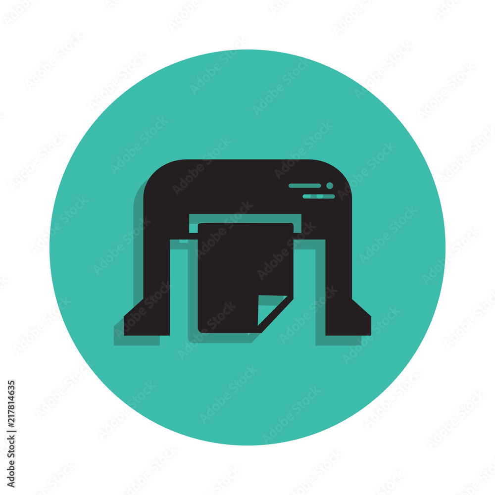 Poster machine for printing newspapers icon. Element of printing house for mobile concept and web apps icon. Thin line icon with shadow in badge for website design and development