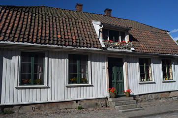 An ancient city, located inside an old fortress. Preserved style and architecture of antiquity. Historical town Fredrikstad.Named after the Danish King Fredericks II. 
