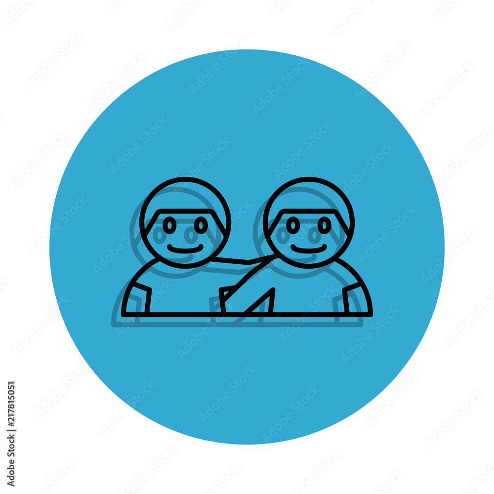 Poster school friends icon. element of school for mobile concept and web apps icon. thin line icon with sha