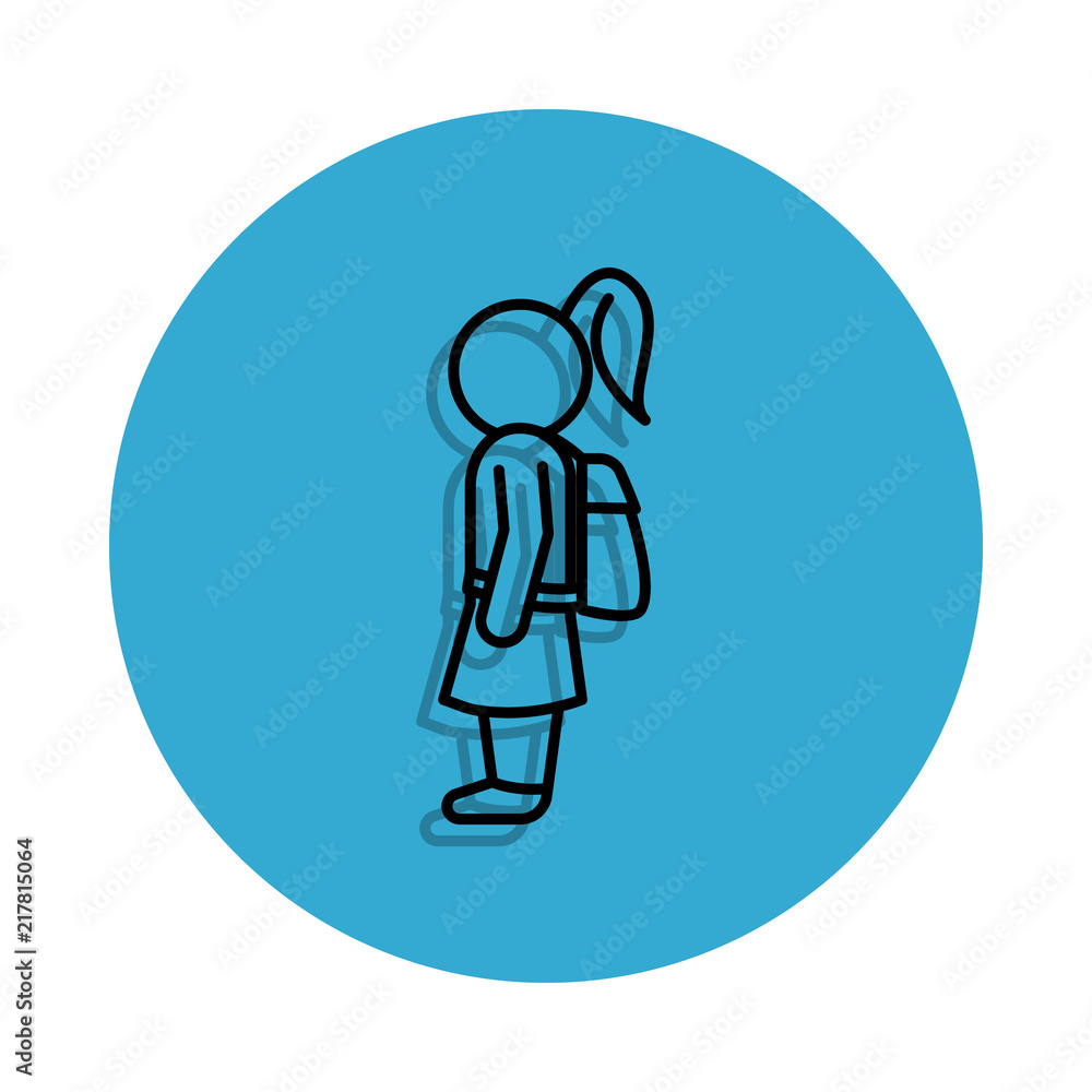 Aufkleber schoolgirl icon. element of school for mobile concept and web apps icon. thin line icon with shadow 