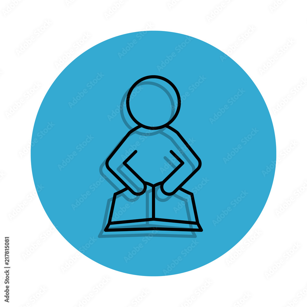 Poster the student is engaged icon. element of school for mobile concept and web apps icon. thin line icon 