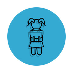 schoolgirl icon. Element of school for mobile concept and web apps icon. Thin line icon with shadow in badge for website design and development, app development