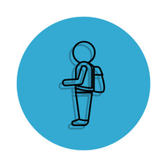 schoolboy icon. Element of school for mobile concept and web apps icon. Thin line icon with shadow in badge for website design and development, app development