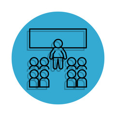 classroom icon. Element of school for mobile concept and web apps icon. Thin line icon with shadow in badge for website design and development, app development