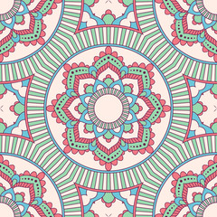 Hand drawn ornamental seamless pattern. Vector Illustration