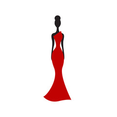Silhouette of slender woman