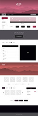 Dark Red vector style guide with mountains.