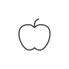 Apple outline icon. linear style sign for mobile concept and web design. Healthy Fruit simple line vector icon. Symbol, logo illustration. Pixel perfect vector graphics