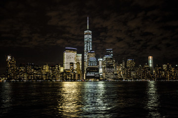 New York Skyline at night. 